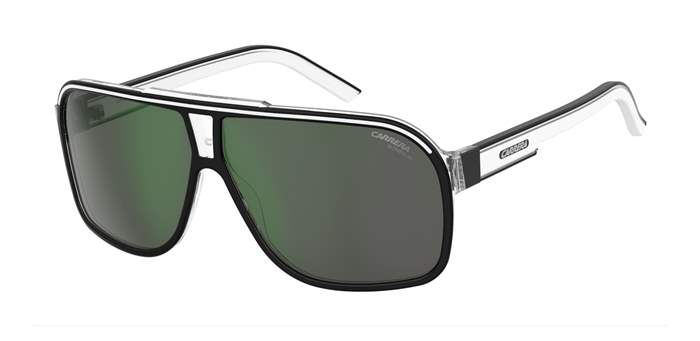 Carrera Grand Prix 2 three-quarter view - Colour: Black White - Lens: Green - Media: Original Carrera Ultra Polarised