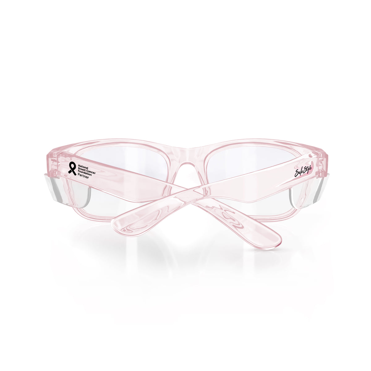 SafeStyle Classics prescription safety glasses in Pink — back view