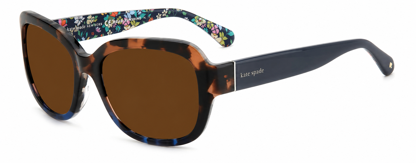 Colour: Havana Beige Blue - Custom Polarised - Brown solid tint