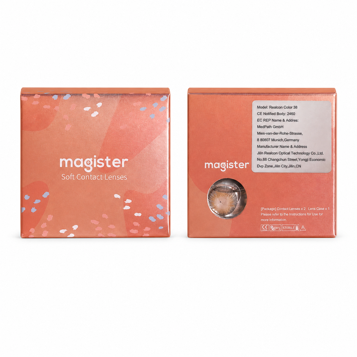 Magister Clear Prescription Contact Lenses – front and back packaging