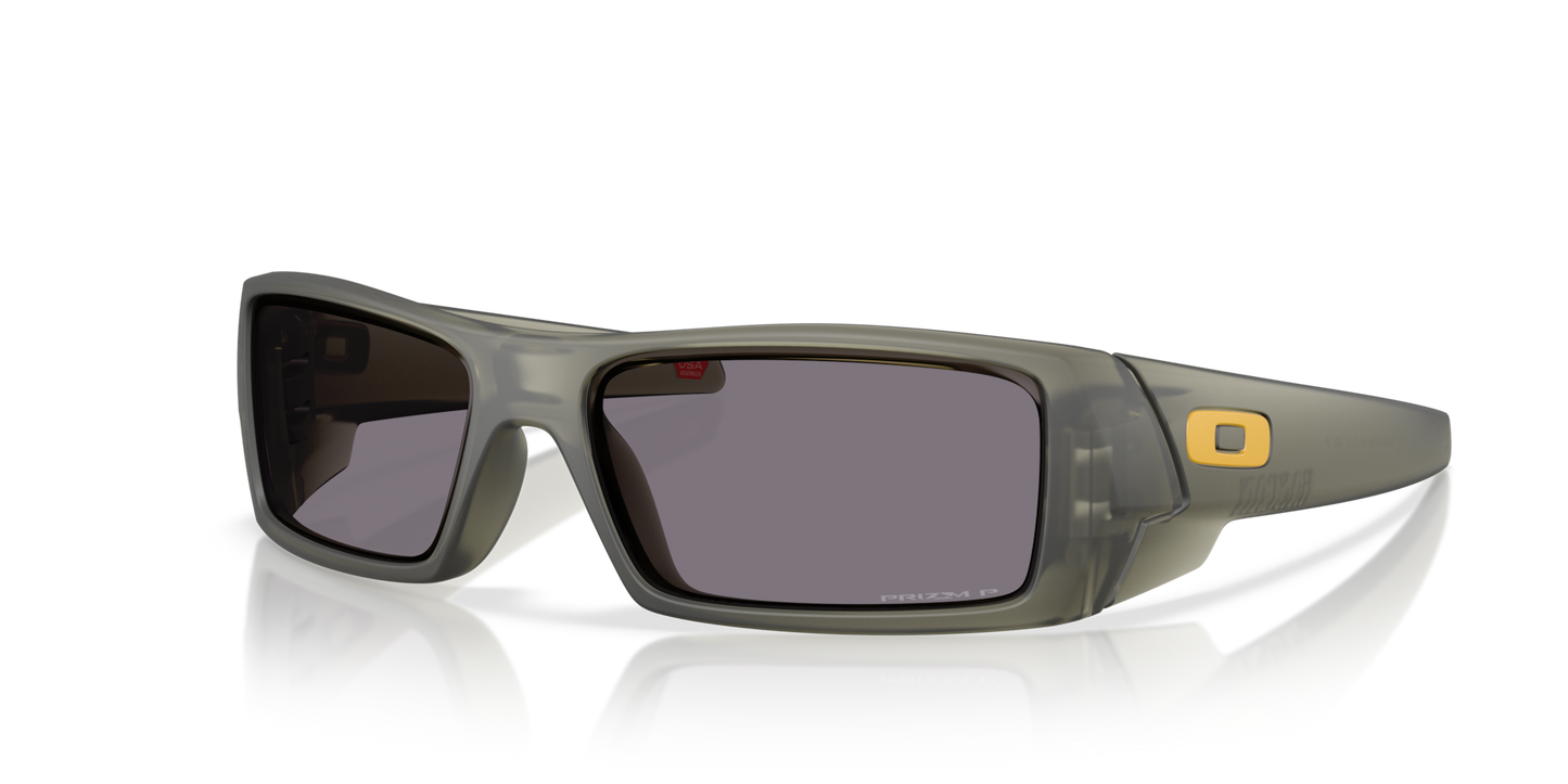 Oakley Gascan Sunglasses angle view - Colour: Matte Transparent Olive Ink / Prizm Grey Polarised