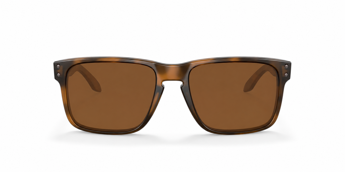 Oakley Holbrook Sunglasses front view - Colour: Matte Tortoise - Lens: Brown solid tint - Media: Custom Polarised Brown solid tint