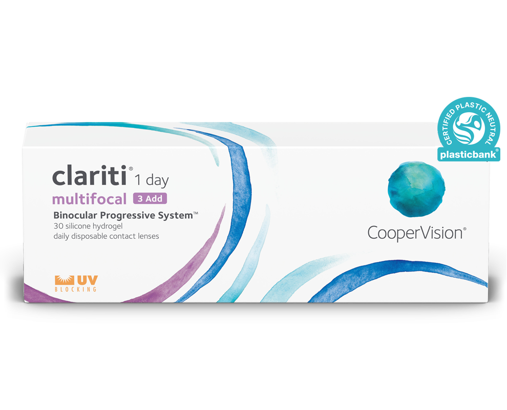 CooperVision clariti 1 day multifocal 3 Add contact lenses - 30 Pack