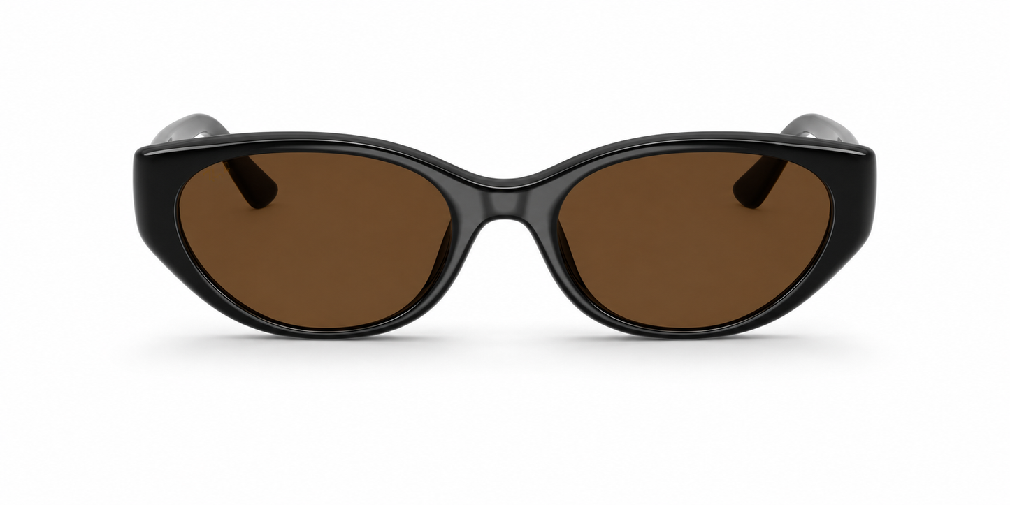 Ray-Ban RB4457D Bio-Based Sunglasses front view - Colour: Polished Black - Lens: Brown solid tint - Media: Custom Polarised Brown solid tint