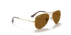 Ray-Ban Aviator Large Metal RB3025 Sunglasses angle view - Colour: Arista Gold - Lens: Brown Polarised - Media: Original Ray-Ban Polarised