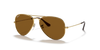 Ray-Ban Aviator Large Metal RB3025 Sunglasses front angle view - Colour: Arista Gold - Lens: Brown Polarised - Media: Original Ray-Ban Polarised