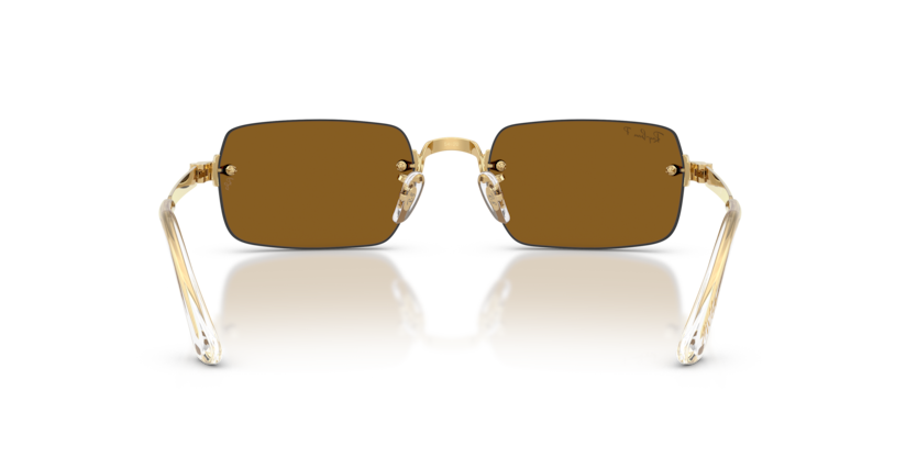 Ray-Ban RB3928 by A$AP Rocky Sunglasses back view - Colour: Polished Arista Gold - Lens: Dark Brown Polarised - Media: Original Ray-Ban Polarised