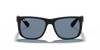 Ray-Ban Justin RB4165 Sunglasses front view - Colour: Matte Black - Lens: Dark Blue Polarised - Media: Original Ray-Ban Polarised