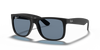 Ray-Ban Justin RB4165 Sunglasses front angle view - Colour: Matte Black - Lens: Dark Blue Polarised - Media: Original Ray-Ban Polarised