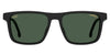 Carrera CA 8061/CS/PAT Black Green with green polarised clip-on attached front view