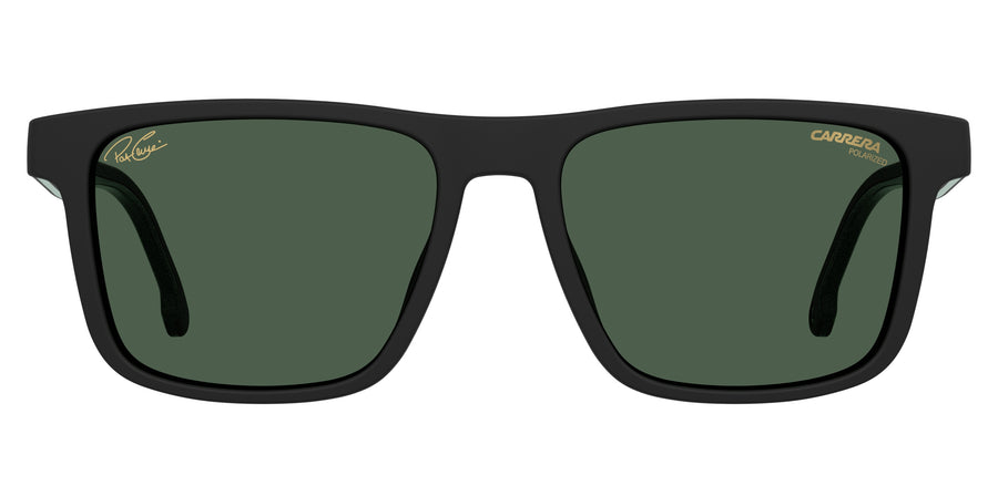 Carrera CA 8061/CS/PAT Black Green with green polarised clip-on attached front view