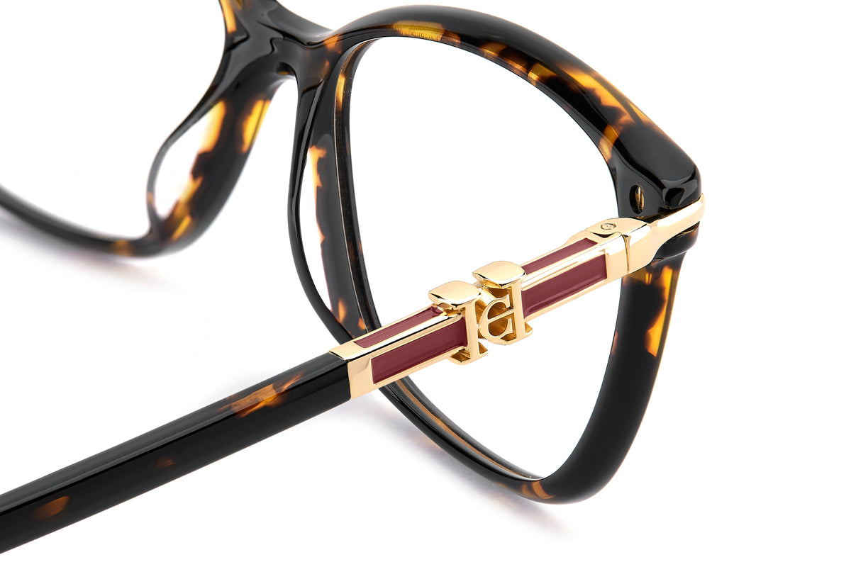 Carolina Herrera HER 0381/G Havana hinge and CH monogram detail