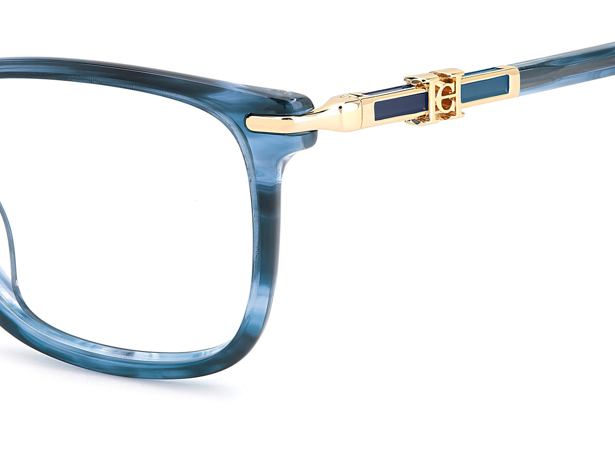 Carolina Herrera HER 0381/G Blue Horn temple and enamel detail