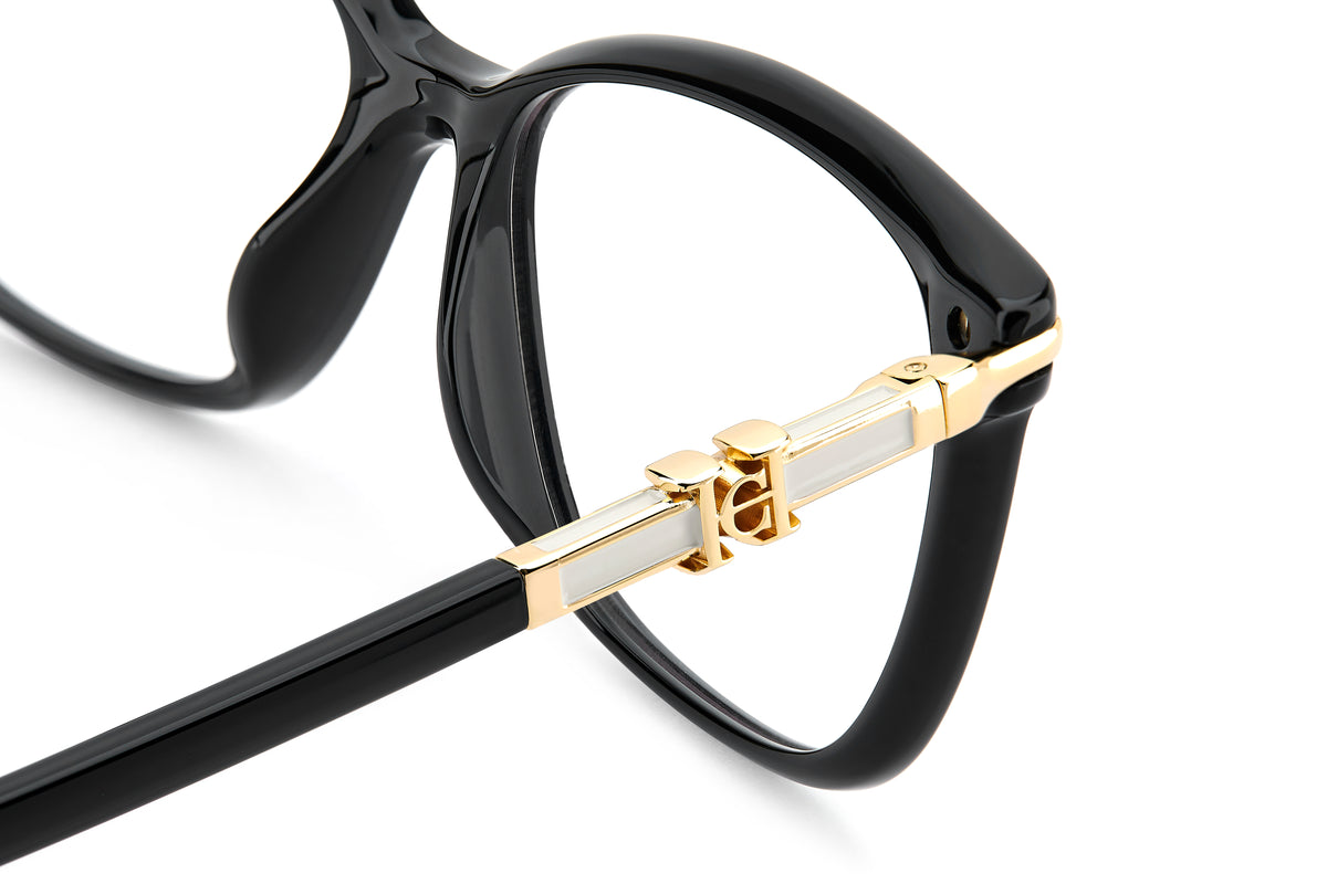 Carolina Herrera HER 0381/G Black hinge and CH monogram detail