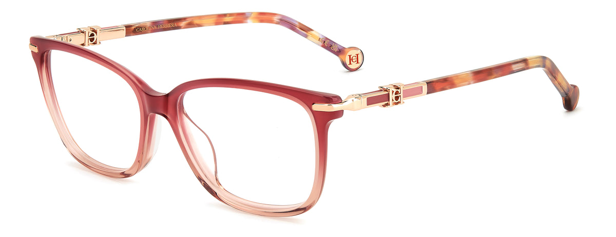 Carolina Herrera HER 0381/G Cherry angled view showing the temples
