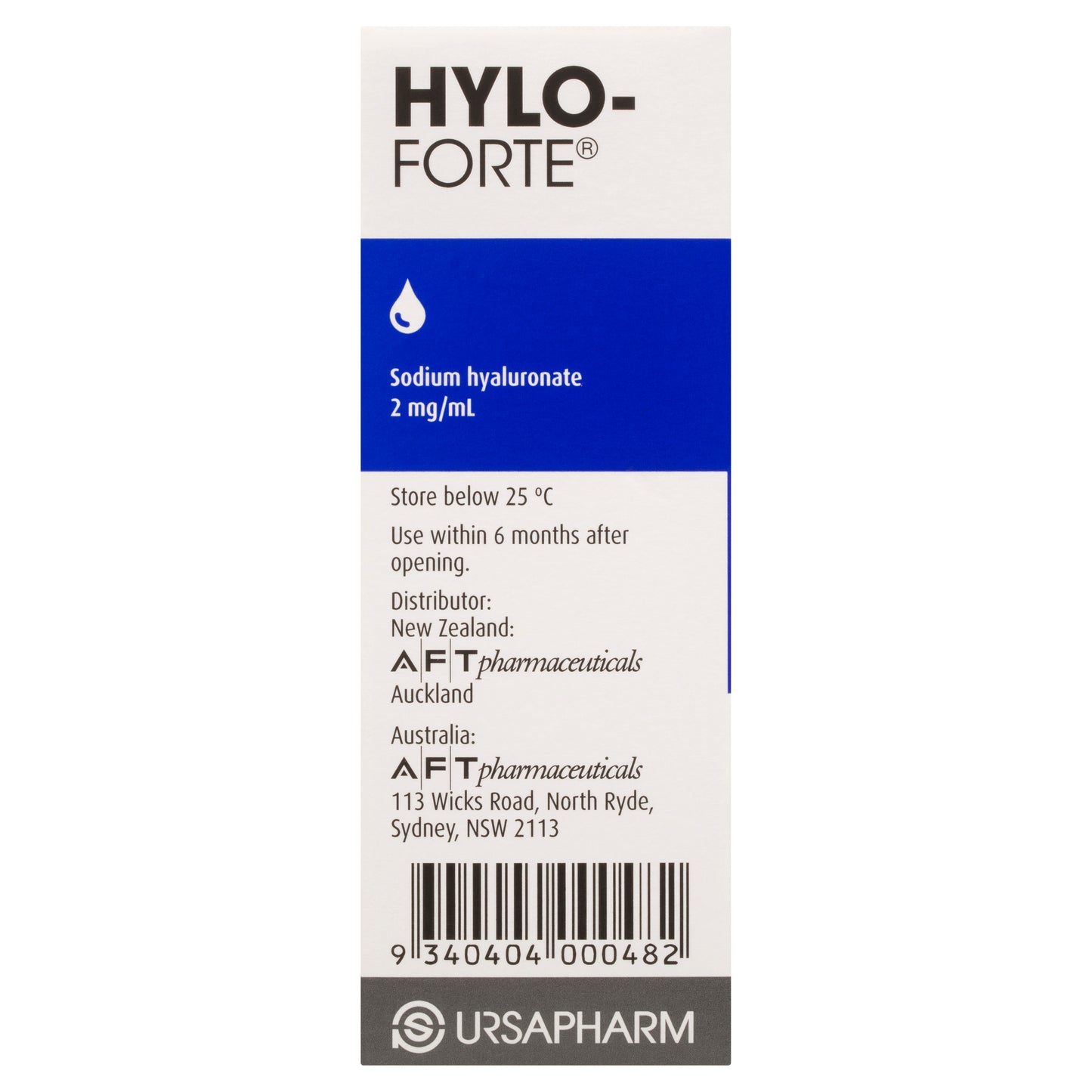 Hylo-Forte Eyedrops 10ml rear packaging information