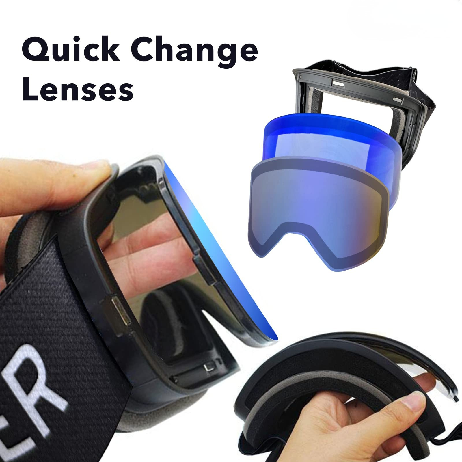 Powder King Magnetic Ski & Snowboard Goggles (2 lenses) eyewear - alternative view
