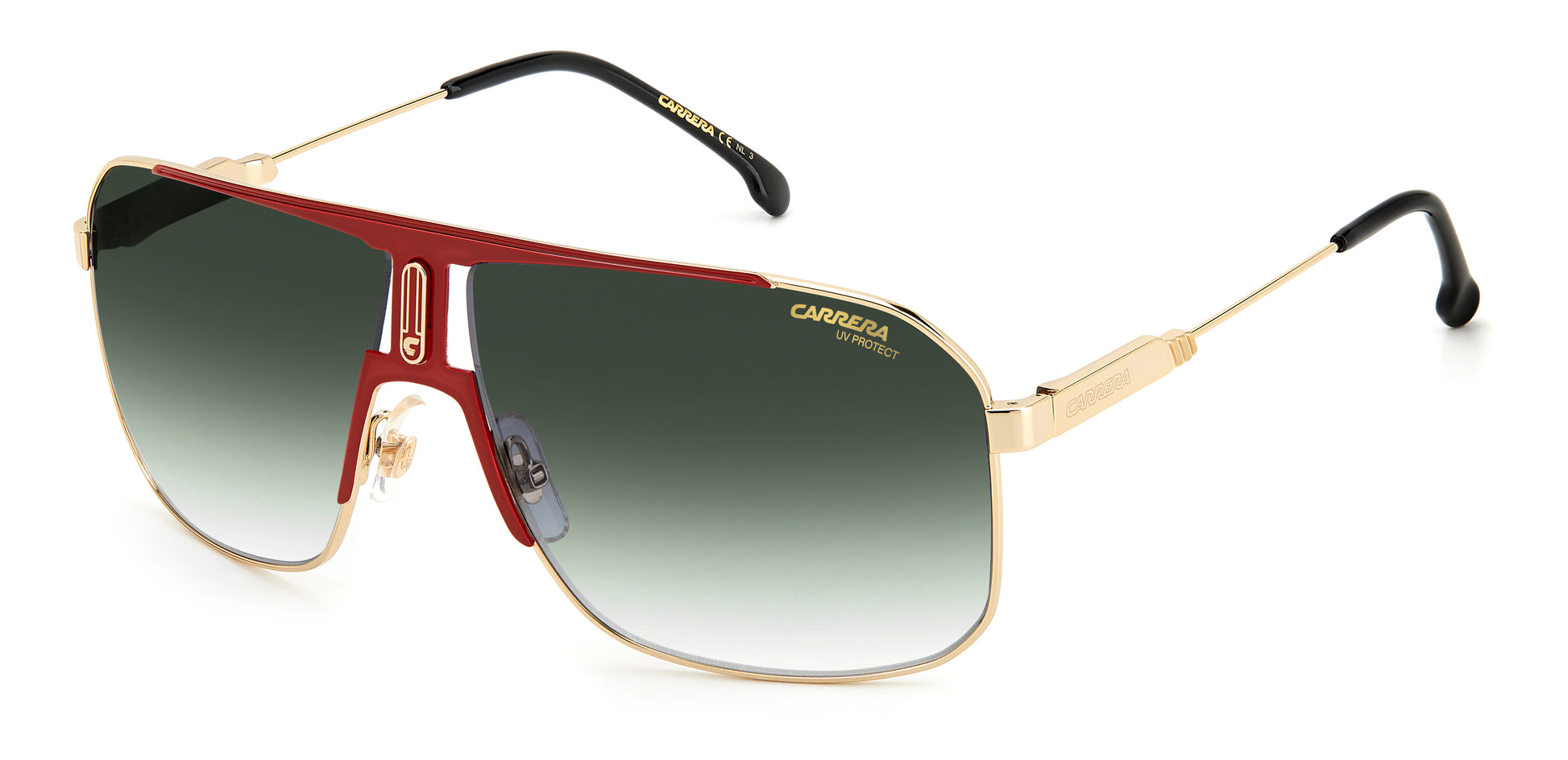 Carrera 1043/S sunglasses - front angle view - Colour: Red Gold