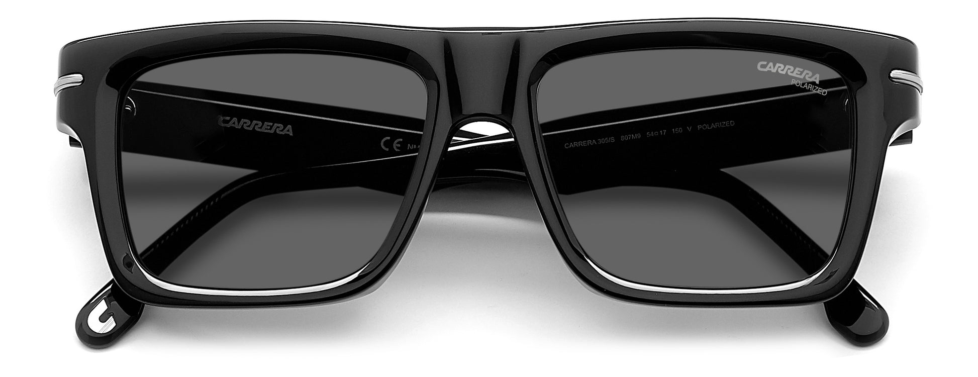 Carrera 305/S polarised sunglasses - rear view - Colour: Black