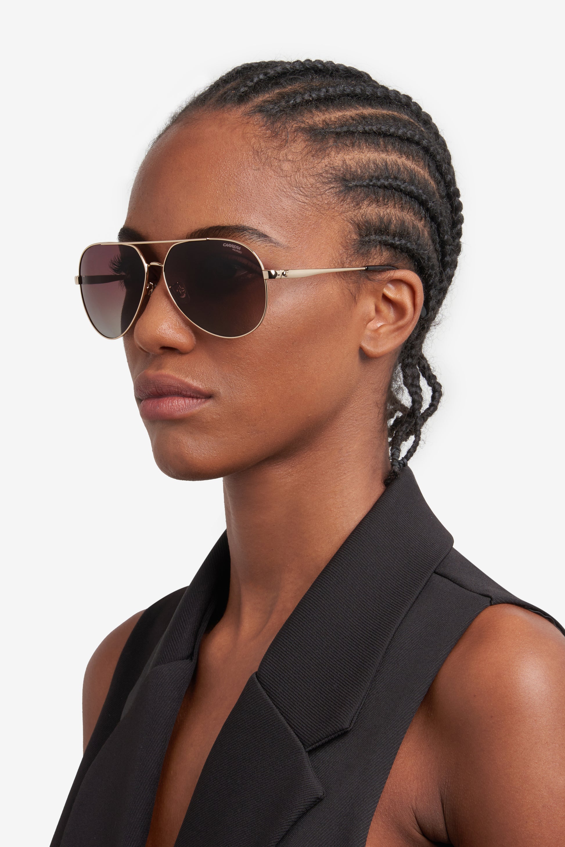 Carrera 3005/S sunglasses - worn three-quarter view - Colour: Black Copper Gold