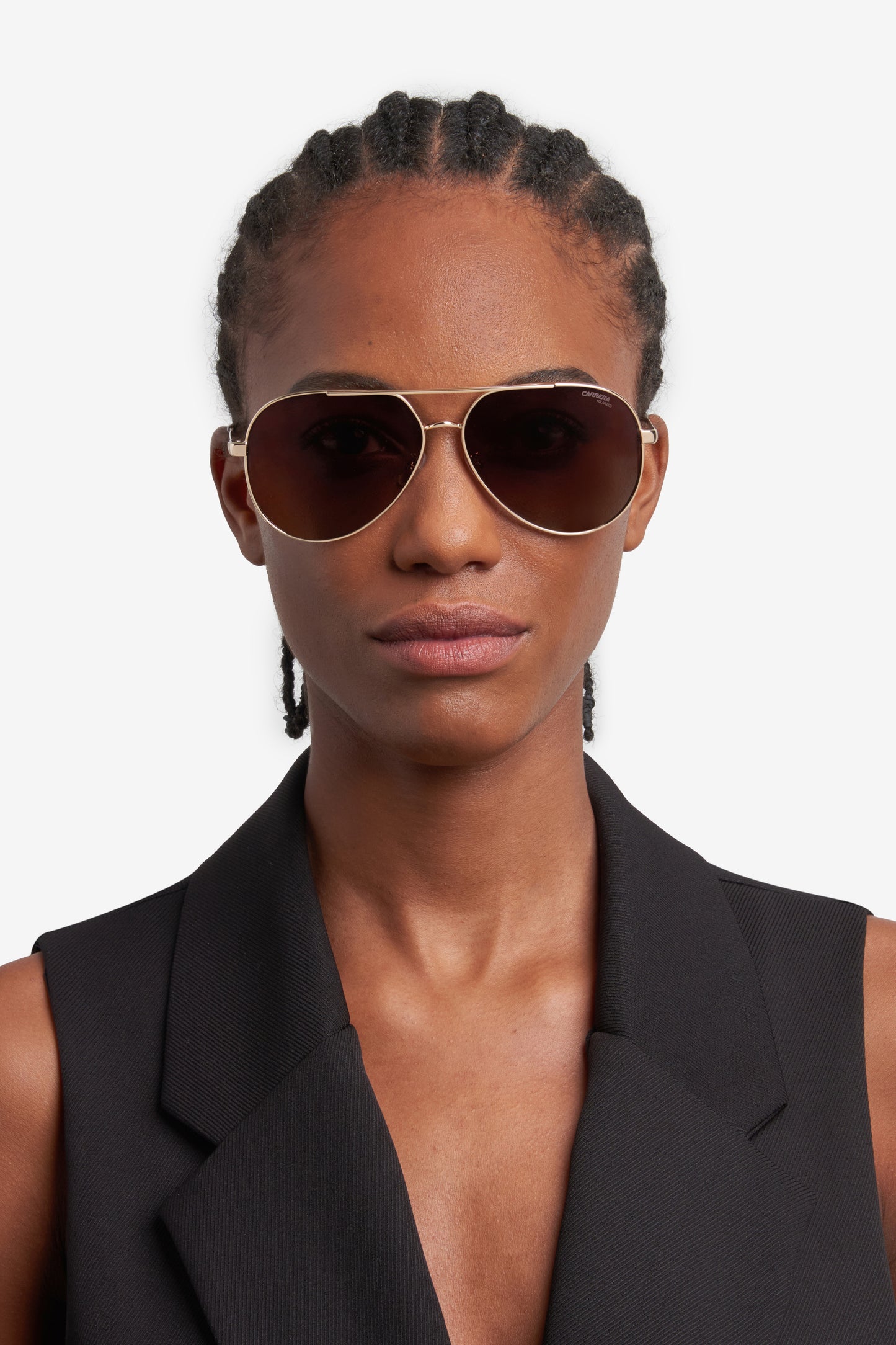 Carrera 3005/S sunglasses - worn front view - Colour: Black Copper Gold
