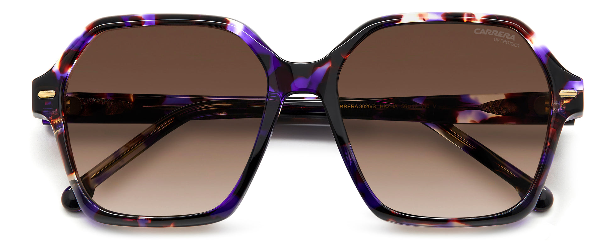 Carrera 3026/S sunglasses - rear view - Colour: Purple Tortoise Shell