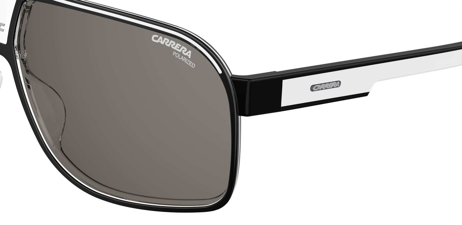 Carrera Grand Prix 2 full polarised sunglasses in White - detail view - Colour: White