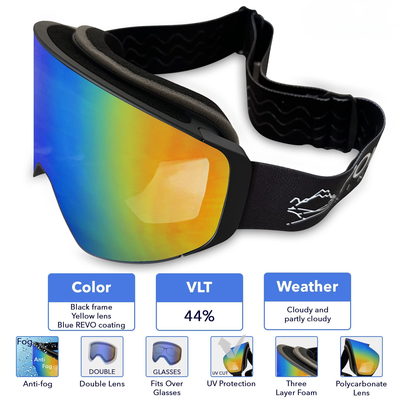 Powder King Magnetic Ski & Snowboard Goggles (2 lenses) eyewear - detail view