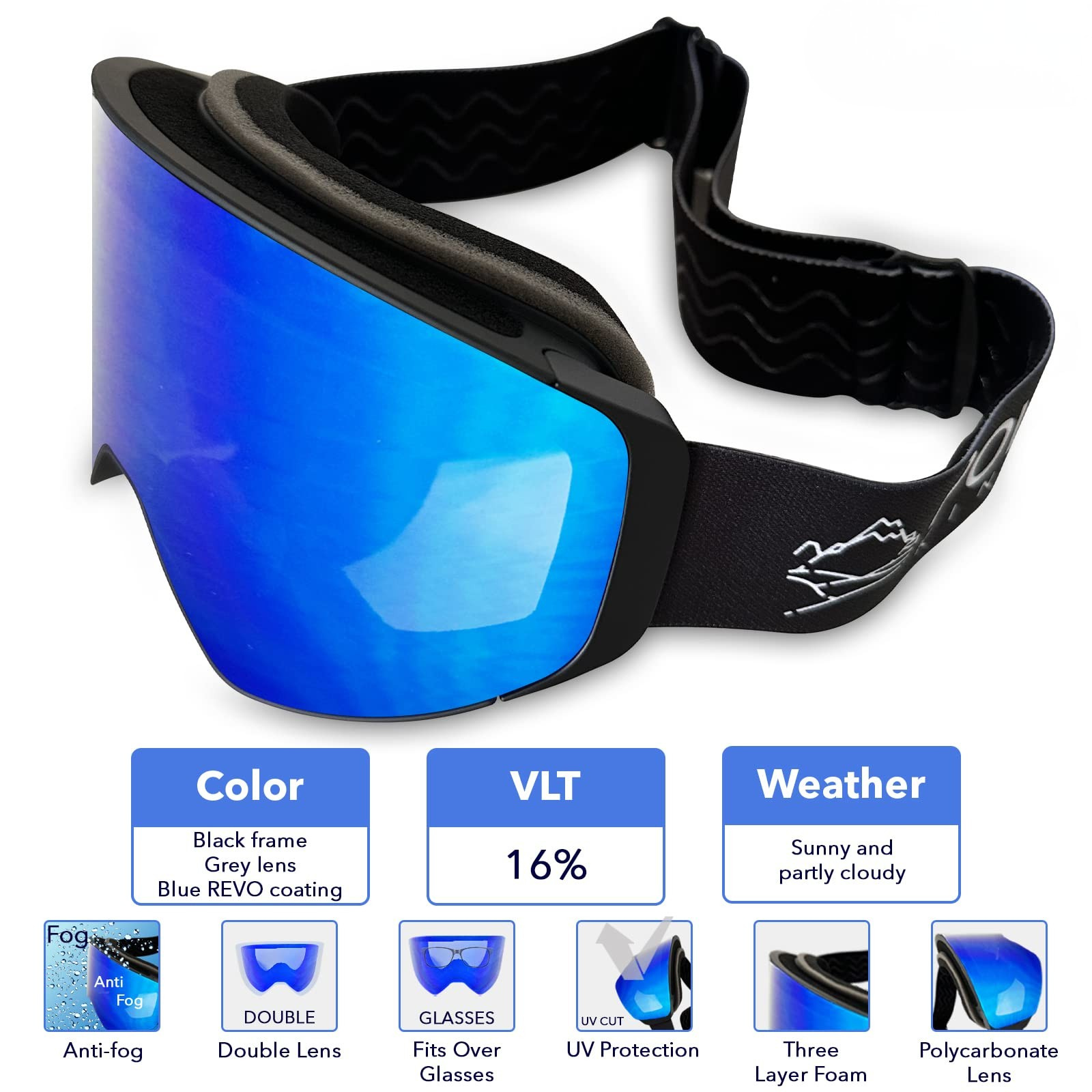 Powder King Magnetic Ski & Snowboard Goggles (2 lenses) eyewear - lifestyle image