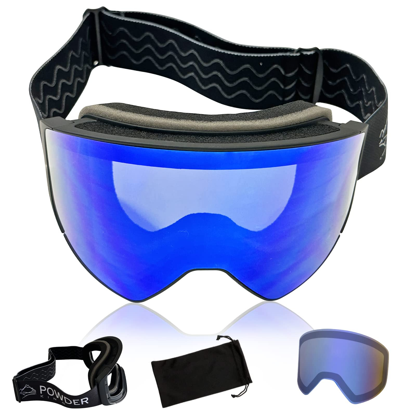 Powder King Magnetic Ski & Snowboard Goggles (2 lenses) eyewear - front view