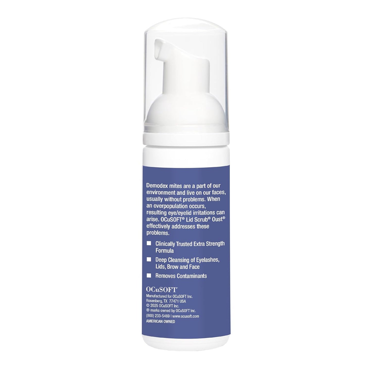 OCuSoft LidScrub Foam Oust 50ml eyewear - side view