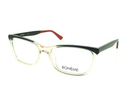Bohème 1830 Crystal Pink and Black angled view showing temples