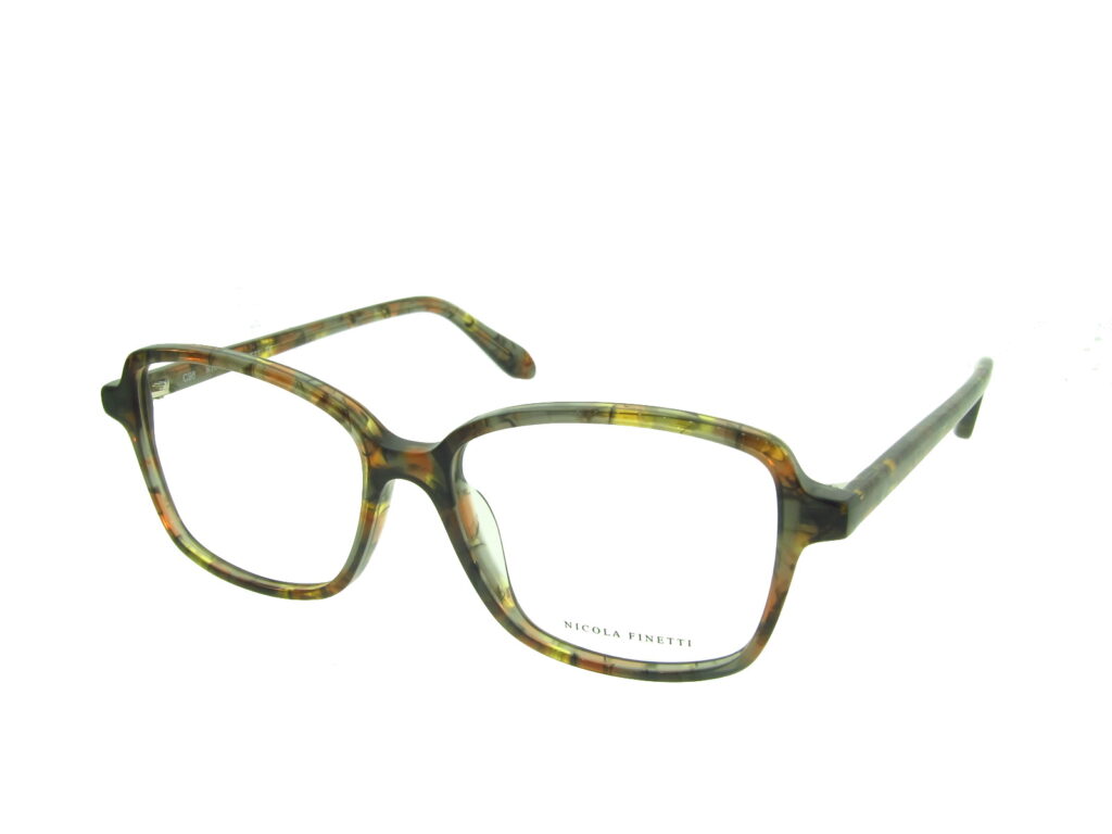 Nicola Finetti 955 Brown Mottle angled view showing temples