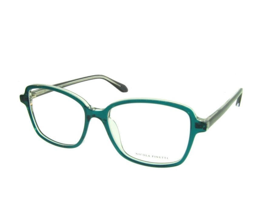 Nicola Finetti 955 Dk Turquoise angled view showing temples
