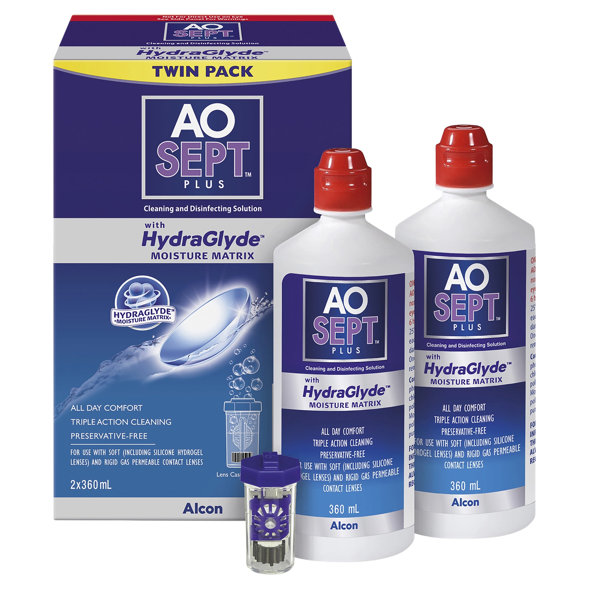 AOSEPT Plus HydraGlyde Twin Pack 2 x 360mL pack