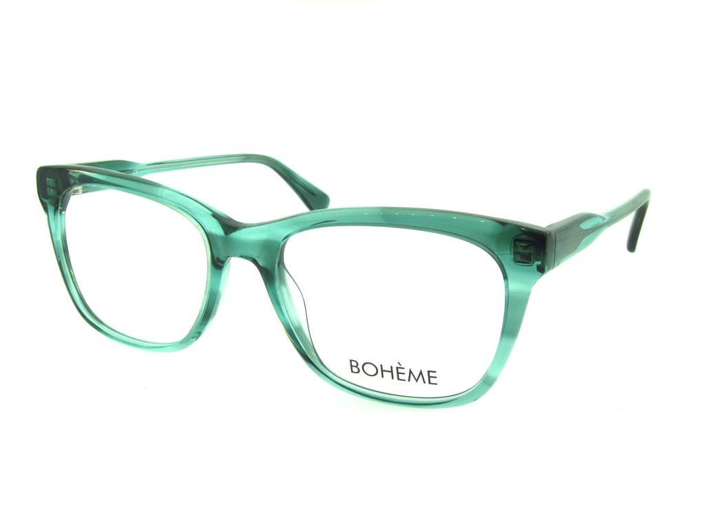 Bohème 1838 Crystal Turquoise angled view showing temples