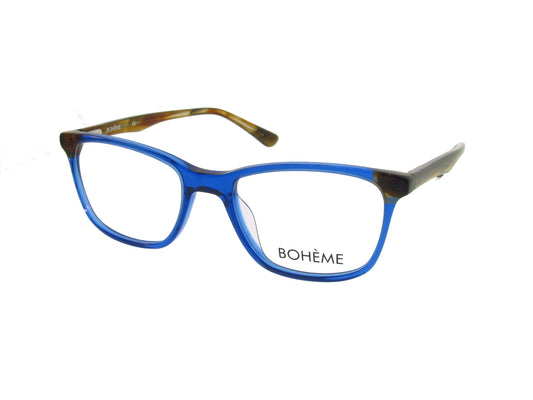 Bohème 1842 Blue with Brown angled view showing temples