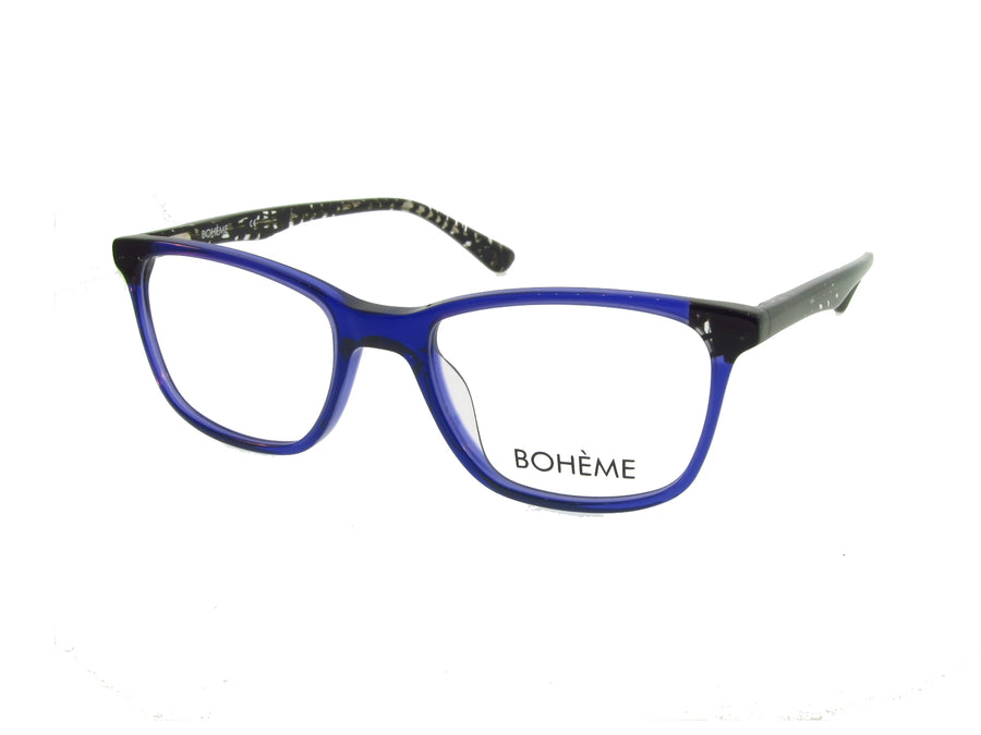 Bohème 1842 Purple with Black Weave angled view showing temples