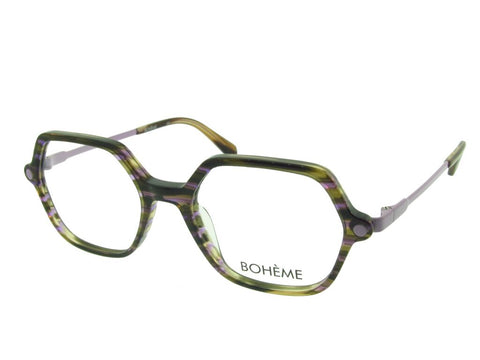 Bohème 1849 - Pine Green and Purple Stripes