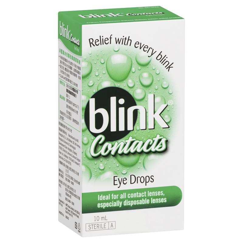 Blink Contacts Eye Drops 10mL box and bottle