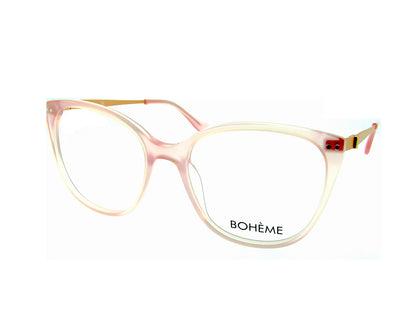 Bohème 1818 Pink optical frame, three-quarter view