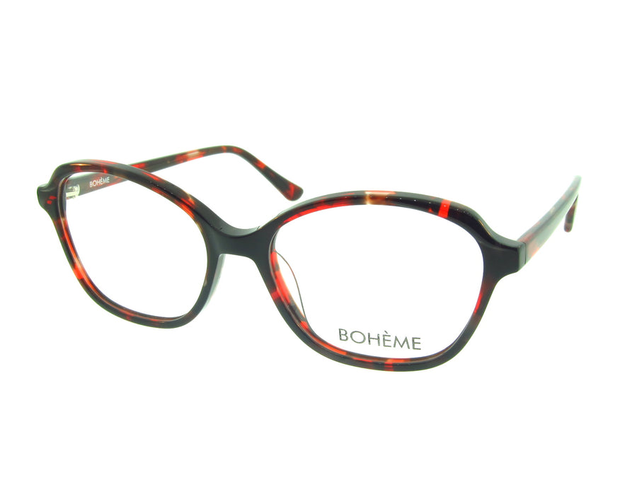 Bohème 1827 Red Havana optical frame, three-quarter view
