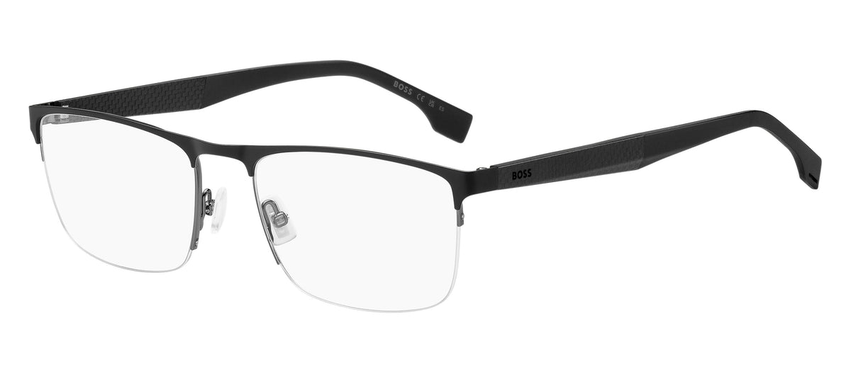BOSS 1487 Matte Black angled view showing temples