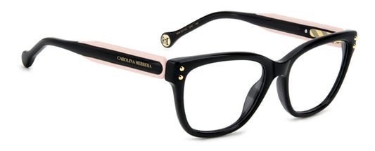 Carolina Herrera HER 0317/G Black Pink angled view showing temples