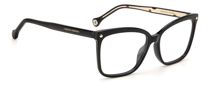 Carolina Herrera CH 0012 Black angled view showing temples