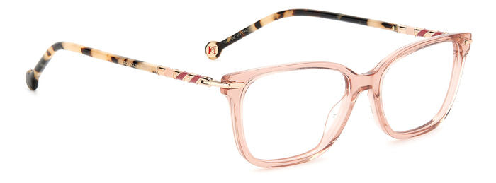 Carolina Herrera HER 0097 Peach Havana angled view showing temples
