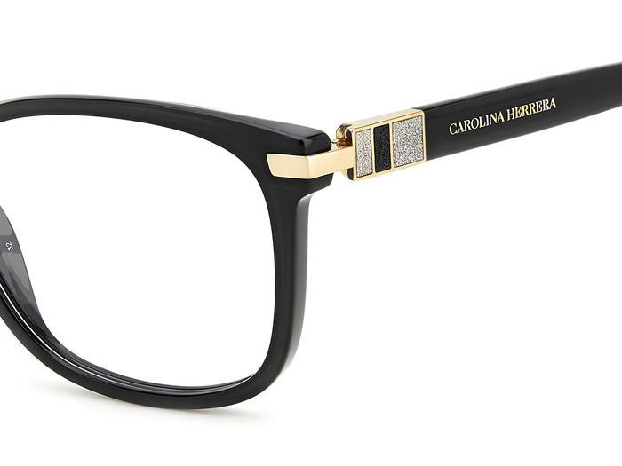 Carolina Herrera HER 0201 Black Gold temple detail