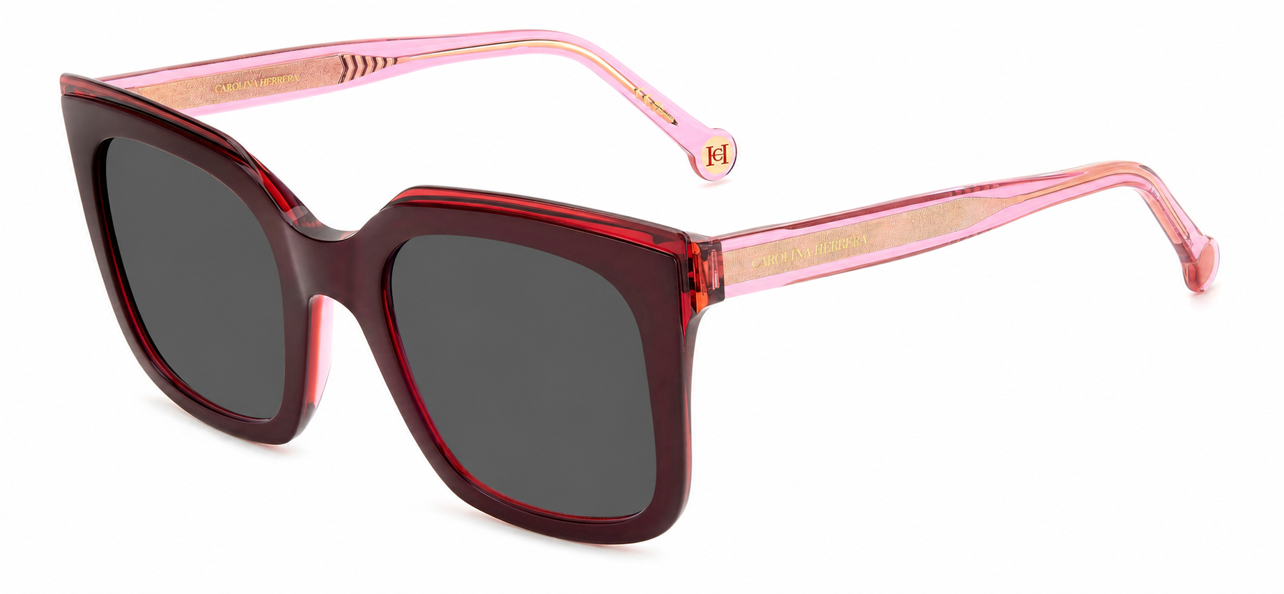 Colour: Burgundy Pink - Custom Polarised - Grey solid tint