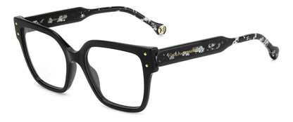 Carolina Herrera HER 0325 Black angled view showing temples