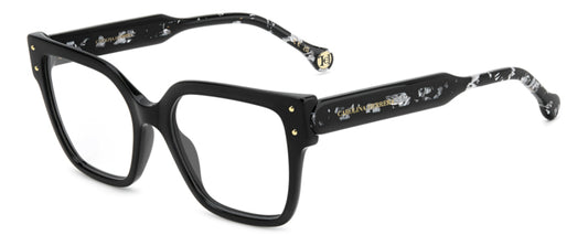 Carolina Herrera HER 0325 Black angled view showing temples